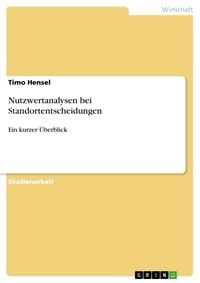 Produktbild: Nutzwertanalysen bei Standortentscheidungen