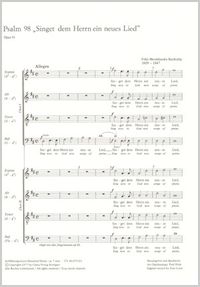 Produktbild: Der 98. Psalm (Klavierauszug)