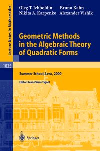 Produktbild: Geometric Methods in the Algebraic Theory of Quadratic Forms
