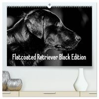 Produktbild: Flatcoated Retriever Black Edition (hochwertiger Premium Wandkalender 2026 DIN A2 quer), Kunstdruck in Hochglanz