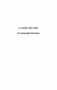 Produktbild: Bielorussie une geographie h istorique