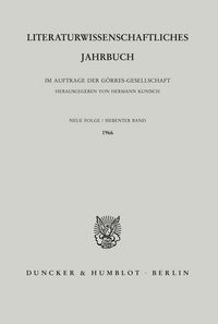 Produktbild: Literaturwissenschaftliches Jahrbuch.