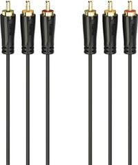 Produktbild: hama 00205150 Audio-/Video-Kabel, 3 Cinch-Stecker - 3 Cinch-Stecker, vergoldet, 1,5 m