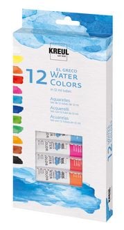 Produktbild: KREUL el Greco Aquarellfarben Set 12 x 12 ml Tuben