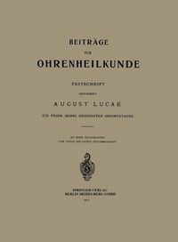 Produktbild: Beitr&auml;ge zur Ohrenheilkunde
