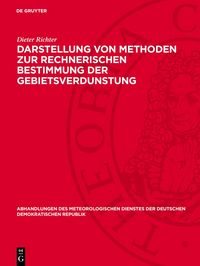 Produktbild: Darstellung von Methoden zur rechnerischen Bestimmung der Gebietsverdunstung