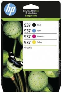 Produktbild: HP Druckerpatrone 937 Original 4er-Pack Schwarz, Cyan, Magenta, Gelb 6C400NE