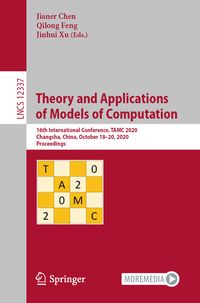 Produktbild: Theory and Applications of Models of Computation