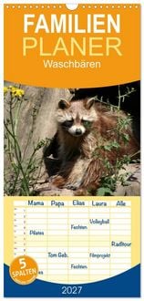 Produktbild: Familienplaner 2027 - Waschb&auml;ren mit 5 Spalten (Wandkalender, 21 x 45 cm) CALVENDO
