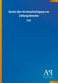 Produktbild: Gesetz über die Beaufsichtigung von Zahlungsdiensten