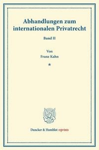 Produktbild: Abhandlungen zum internationalen Privatrecht.