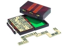 Domino Mexican Train, Doppel 12, in Holzkoffer, 7mm