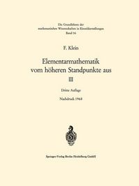 Produktbild: Elementarmathematik vom h&ouml;heren Standpunkte aus, III
