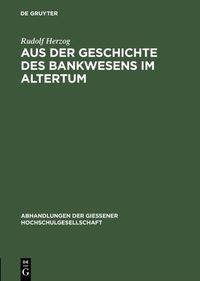 Produktbild: Aus der Geschichte des Bankwesens im Altertum