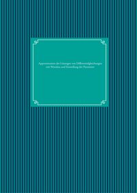 Produktbild: Approximation der L&ouml;sungen von Differentialgleichungen mit Wavelets und Einstellung der Parameter