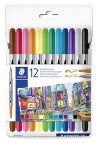 Produktbild: STAEDTLER  3200 Doppelfasermaler, 12er Set, 3200 C15