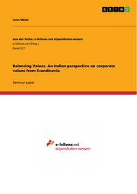 Produktbild: Balancing Values. An Indian perspective on corporate values from Scandinavia