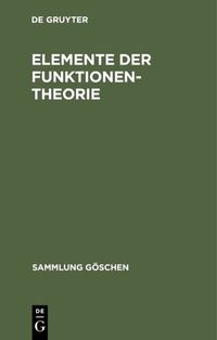 Produktbild: Elemente der Funktionentheorie