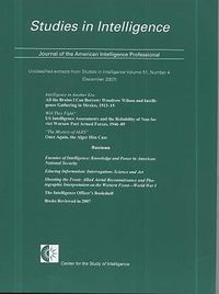 Produktbild: Studies in Intelligence, Journal of the American Intelligence Professional, Unclassified Extracts from Studies in Intelligence, V. 51, No. 4 (December