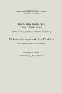 Produktbild: Die heutige Bedeutung oraler Traditionen / The Present-Day Importance of Oral Traditions