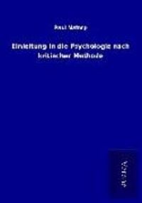 Produktbild: Einleitung in die Psychologie nach kritischer Methode