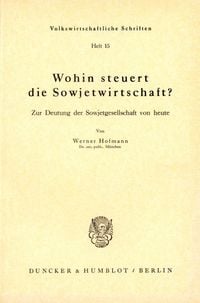 Produktbild: Wohin steuert die Sowjetwirtschaft?