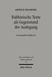 Produktbild: Rabbinische Texte als Gegenstand der Auslegung