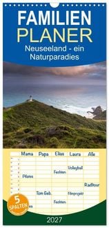 Produktbild: Familienplaner 2027 - Neuseeland - ein Naturparadies mit 5 Spalten (Wandkalender, 21 x 45 cm) CALVENDO
