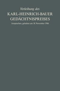 Produktbild: Verleihung des Karl-Heinrich-Bauer Ged&auml;chtnispreises
