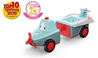 Produktbild: SIKU 0108 - Toddys, Paula Pretty, Spielzeugauto mit R&uuml;ckziehmotor und Spielfigur, graublau/rot
