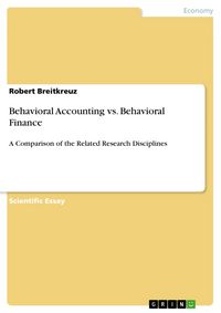 Produktbild: Behavioral Accounting vs. Behavioral Finance