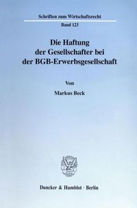 Produktbild: Die Haftung der Gesellschafter bei der BGB-Erwerbsgesellschaft.