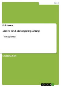 Produktbild: Makro- und Mesozyklusplanung