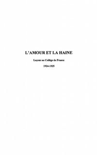 Produktbild: L'amour et la haine