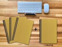 Produktbild: A 4 Notizbuch - Set, 3+1 gratis, Luxury 80 Seiten GOLD GMUND SHIMMER, punktiert 5x5mm