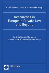 Produktbild: Researches in European Private Law and Beyond