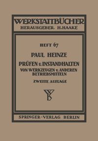 Produktbild: Pr&uuml;fen und Instandhalten von Werkzeugen und anderen Betriebshilfsmitteln