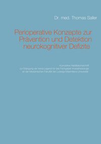 Produktbild: Perioperative Konzepte zur Pr&auml;vention und Detektion von neurokognitiven Defiziten