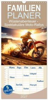 Produktbild: Familienplaner 2027 - W&uuml;stenabenteuer - Spektakul&auml;re Moto-Rallys mit 5 Spalten (Wandkalender, 21 x 45 cm) CALVENDO