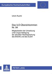 Produktbild: Das ILO-&Uuml;bereinkommen Nr. 94