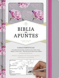 Produktbild: Rvr 1960 Biblia de Apuntes, Gris Y Floreado Tela Impresa