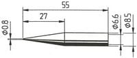 Produktbild: Ersa 842 SD L&ouml;tspitze Bleistiftform, verl&auml;ngert Spitzen-Gr&ouml;&szlig;e 0.8mm Inhalt 1St.