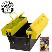 Produktbild: Corvus A600025 - Kids-at-Work, Metall-Werkzeugkasten, gelb/schwarz, 36x18x18cm