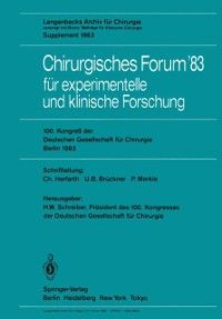 Produktbild: Chirurgisches Forum '83 f&uuml;r experimentelle und klinische Forschung