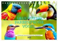 Produktbild: Leuchtend farbenfrohe V&ouml;gel (Tischkalender 2026 DIN A5 quer), CALVENDO Monatskalender