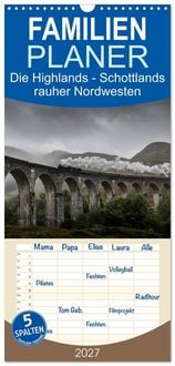 Produktbild: Familienplaner 2027 - Die Highlands - Schottlands rauher Nordwesten mit 5 Spalten (Wandkalender, 21 x 45 cm) CALVENDO