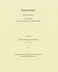 Produktbild: Valentin Weigel: S&auml;mtliche Schriften / 7. Lieferung: Handschriftliche Predigtensammlung (1573&ndash;1574) II
