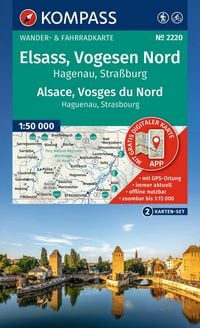 Produktbild: KOMPASS Wanderkarten-Set 2220 Elsass, Vogesen Nord, Hagenau, Stra&szlig;burg / Alsace, Vosges du Nord, Haguenau, Strasbourg (2 Karten) 1:50.000