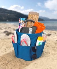 Produktbild: Universal Reinigungs Caddy 16 l, Blau, 2er Set, mit 6 Au&szlig;entaschen f&uuml;r Schw&auml;mme und T&uuml;cher