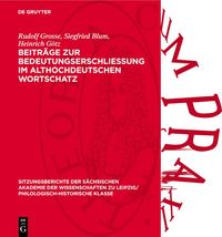 Produktbild: Beitr&auml;ge zur Bedeutungserschliessung im althochdeutschen Wortschatz